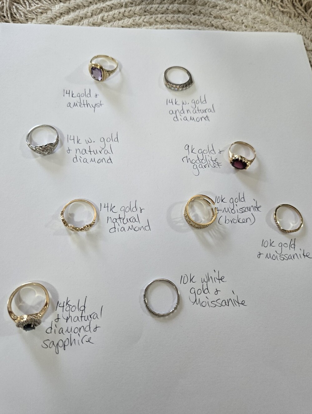 All SOLID GOLD And Natural Diamond Gemstone Rings